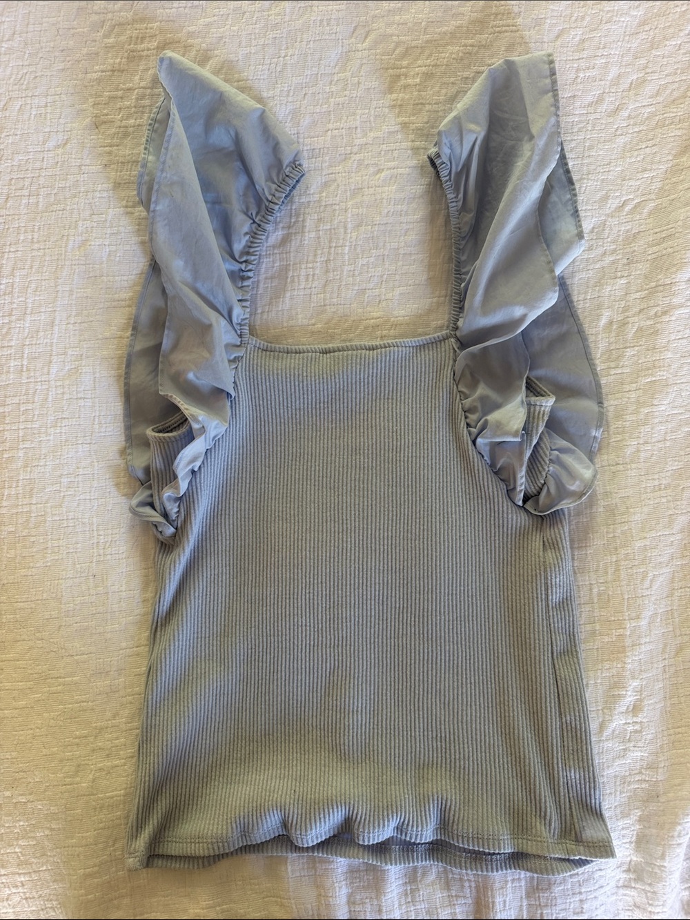 a new day Light Blue Ruffled Ribbed Tank Top - Picture 2 of 2